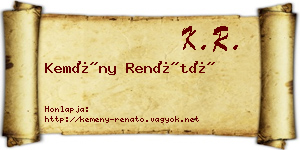 Kemény Renátó névjegykártya