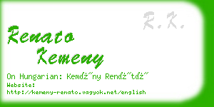 renato kemeny business card